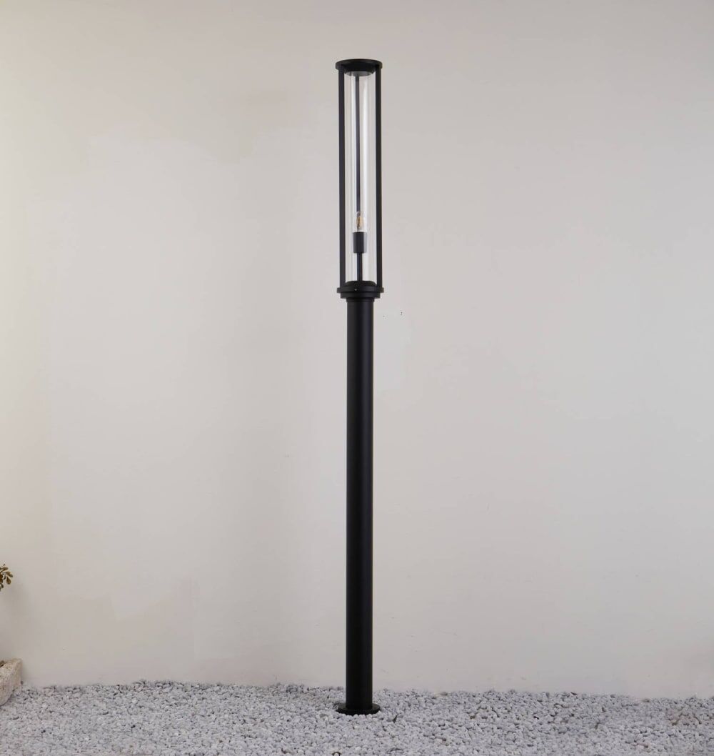 Lucande Lampadaire extérieur en aluminium noir Noir 16x220x16cm