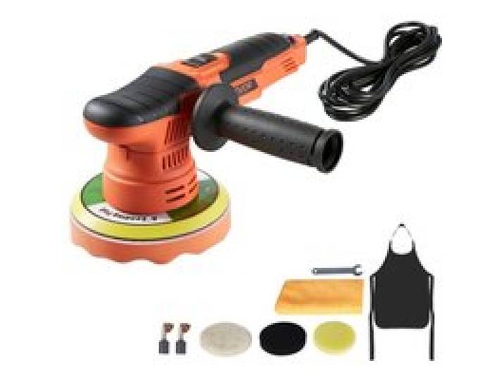 VEVOR Polisseuse Voiture 150 mm Polisseuse Double Action Orbitale Aléatoire pour Travaux de Cirage Polissage Lustrage Finitions Uniformes, 650 W, avec Vitesse Variable à 6 Niveaux 2000-6800 tr/min