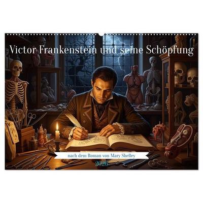 Victor Frankenstein und seine Schöpfung (Wandkalender 2026 DIN A2 quer), CALVENDO Monatskalender