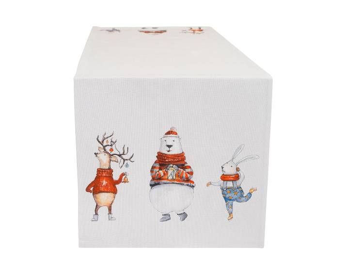 Tischläufer CASATEX Funny animals, Weihnachtsdeko, Weihnachten , bunt (weiß, bunt), B:40cm L:140cm, Baumwolle, Tischdecken, Tischläufer, Weihnachten