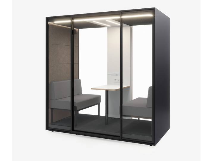 Meetingbox Quattro Anthrazit Weiß Kaffee Hellgrau Glas Schwarz