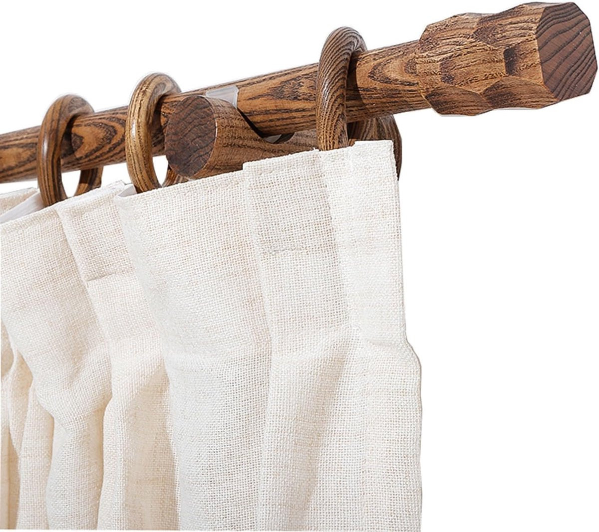 Houten Gordijnroede Romeinse Roede Naturel 100 cm