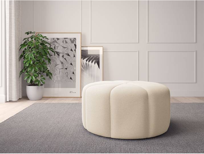 Pouf FORA 80cm Beige Webstoff Saia: Beige