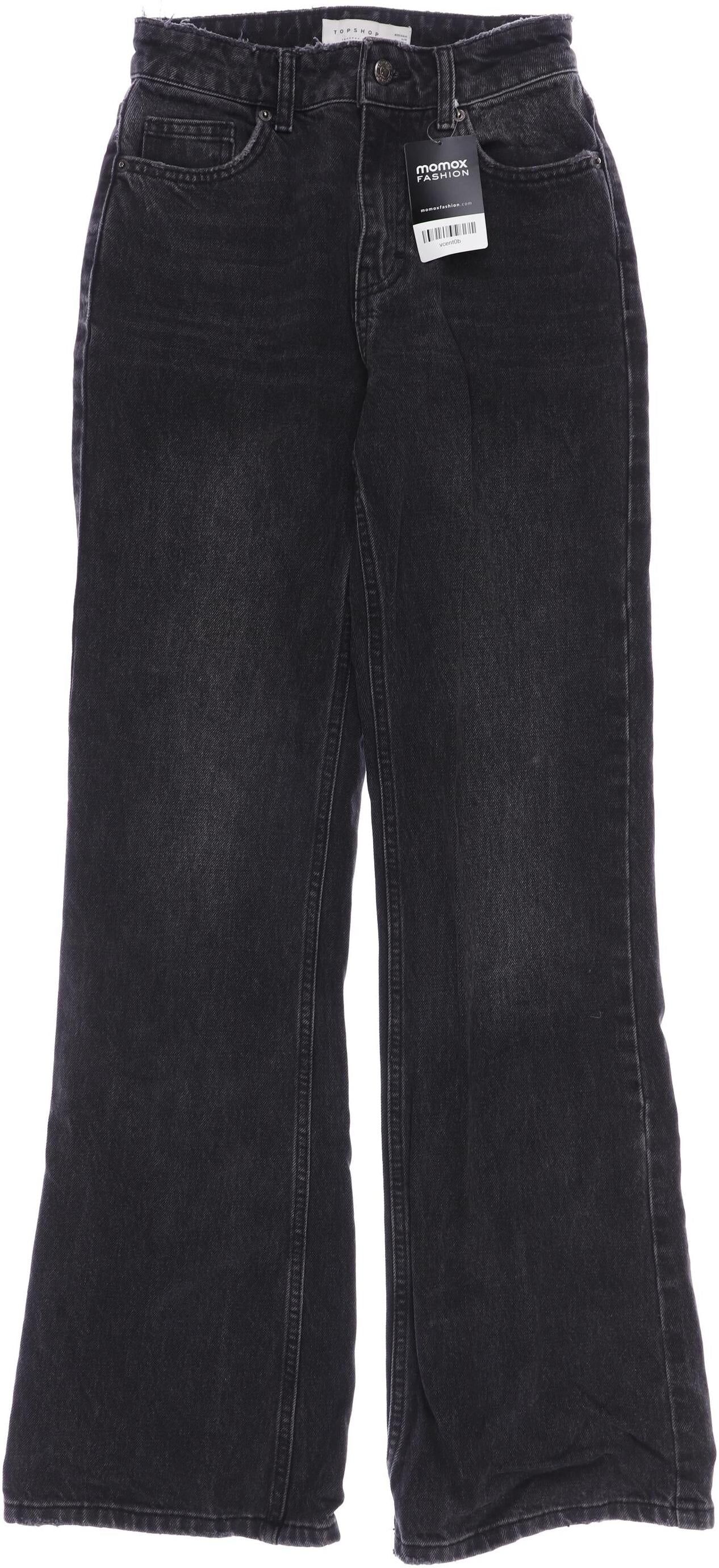 Topshop Damen Jeans, Grau, Gr. W25, Baumwolle / Synthetik - Second Hand