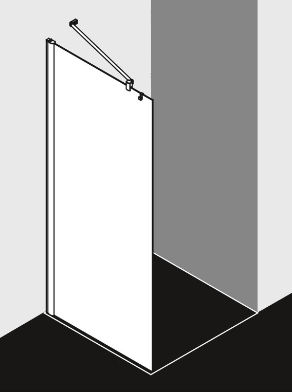 Kermi Walk-In Pega TWG 0750x1850, silber hochglanz, ESG klar, PETWG07518VAK PETWG07518VAK