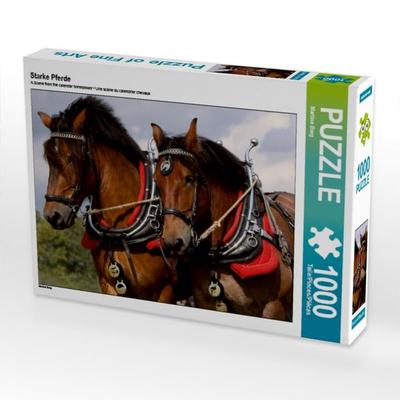 CALVENDO Puzzle Starke Pferde | 1000 Teile Lege-Größe 64x48cm Foto-Puzzle für glückliche Stunden