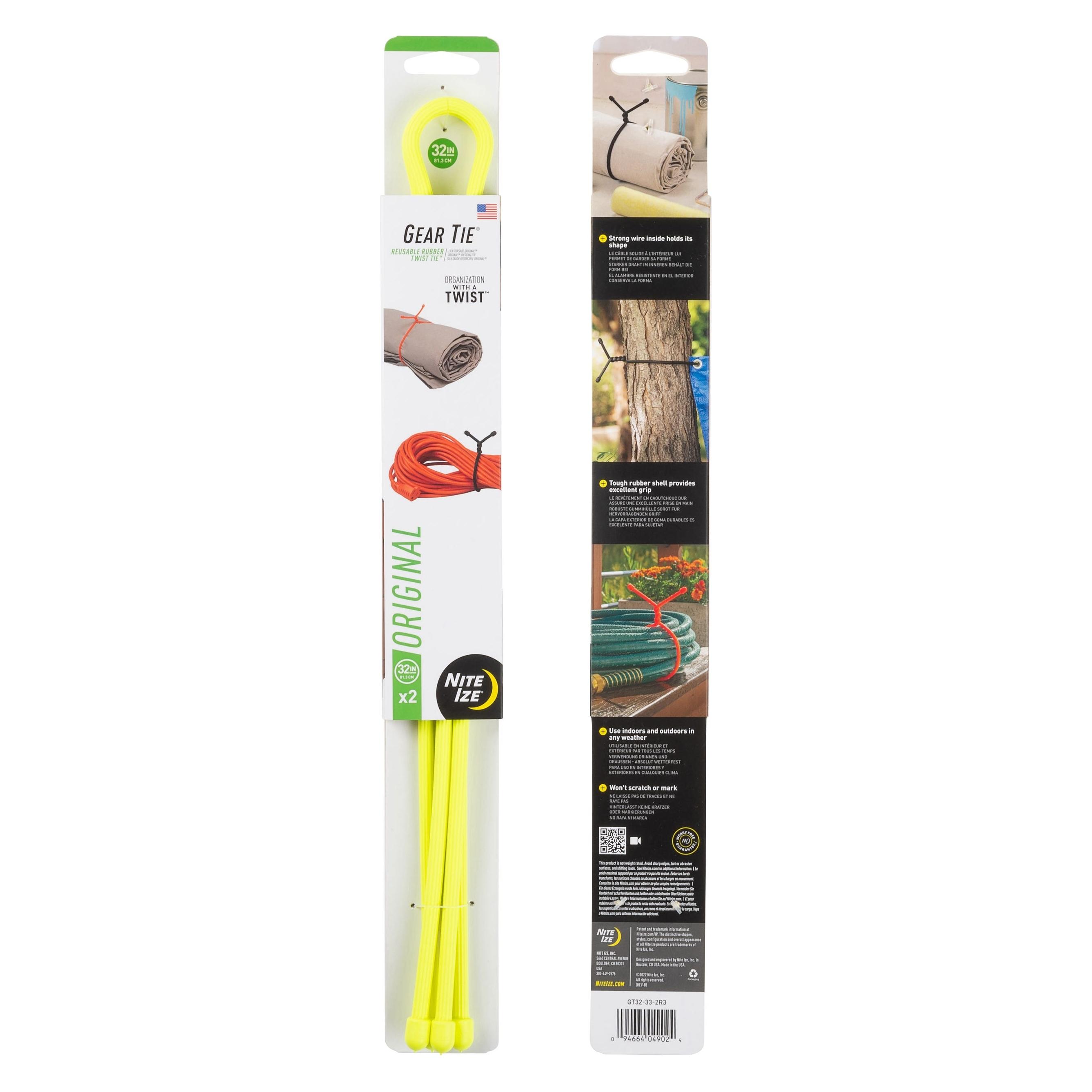 Aptel Gear Tie 80 cm Original Twist Tie Two-Pack Neon Yellow (GT32-33-2R3)