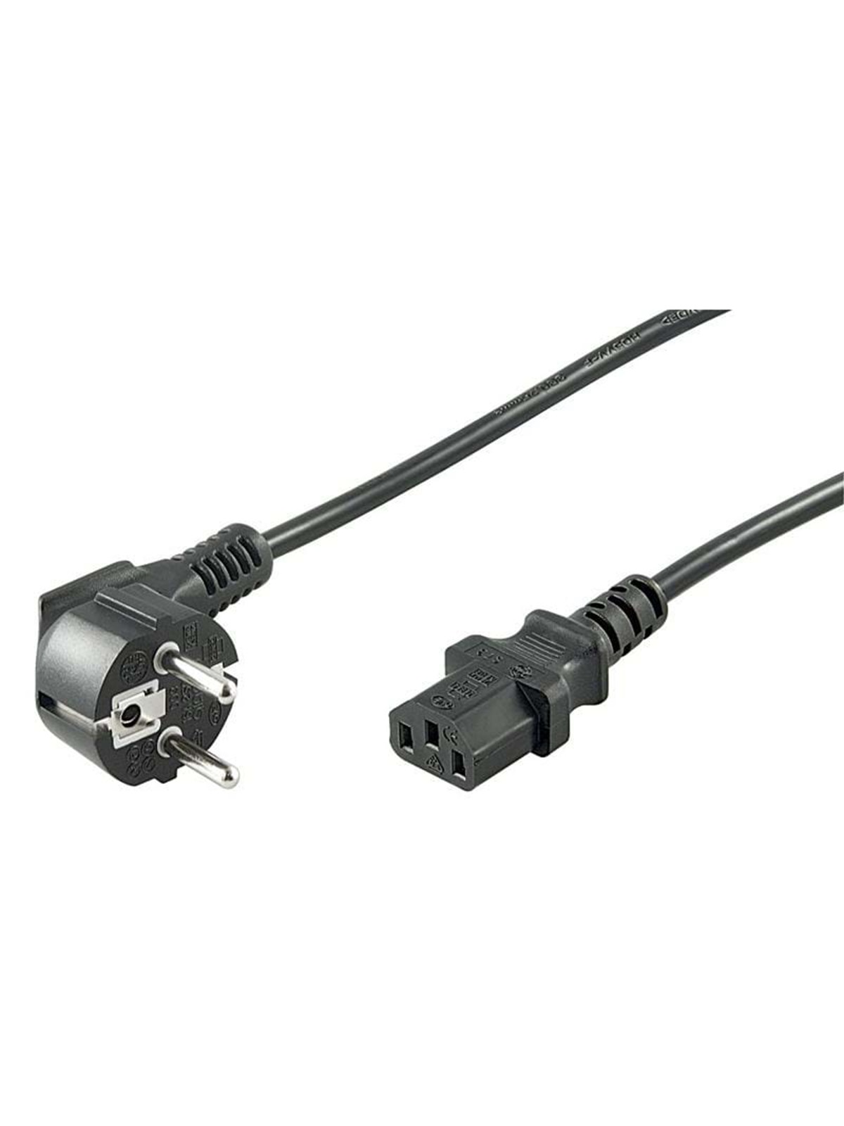 Pro Strom Kabel C13 1x90° - Schwarz - 3m