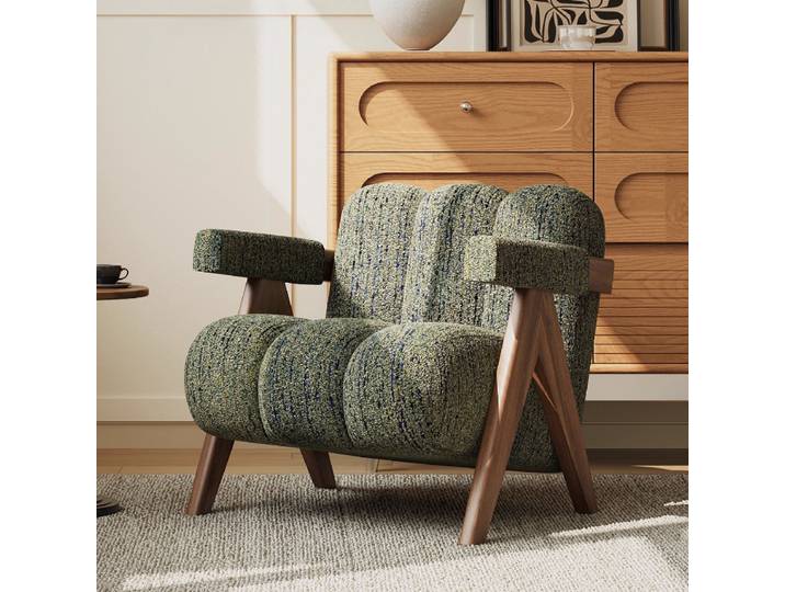 Canapé simple, fauteuil de loisirs, meubles de salon, Style Vintage français, cadre en bois massif, motif exquis, dossier