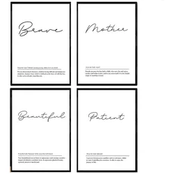 POSTER Set mit 4 Englisch ‚Mutter‘ von Wörtern mit Definitionen A3 Rahmenlos