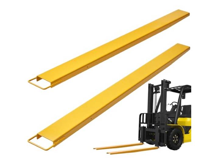 VEVOR 2er-Set Gabelverlängerungen 2130 mm Zinkenverlängerung 1,815 Tonnen Tragfähigkeit Gabelzinken Q235 Kohlenstoffstahl einteiliges Design Palettengabelverlängerung Kompatibel mit 106 mm Gabeln