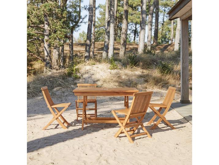 Outdoor Gartenmöbel Set aus massiver Akazie 4 Stühle Capri - Braun - Acacia