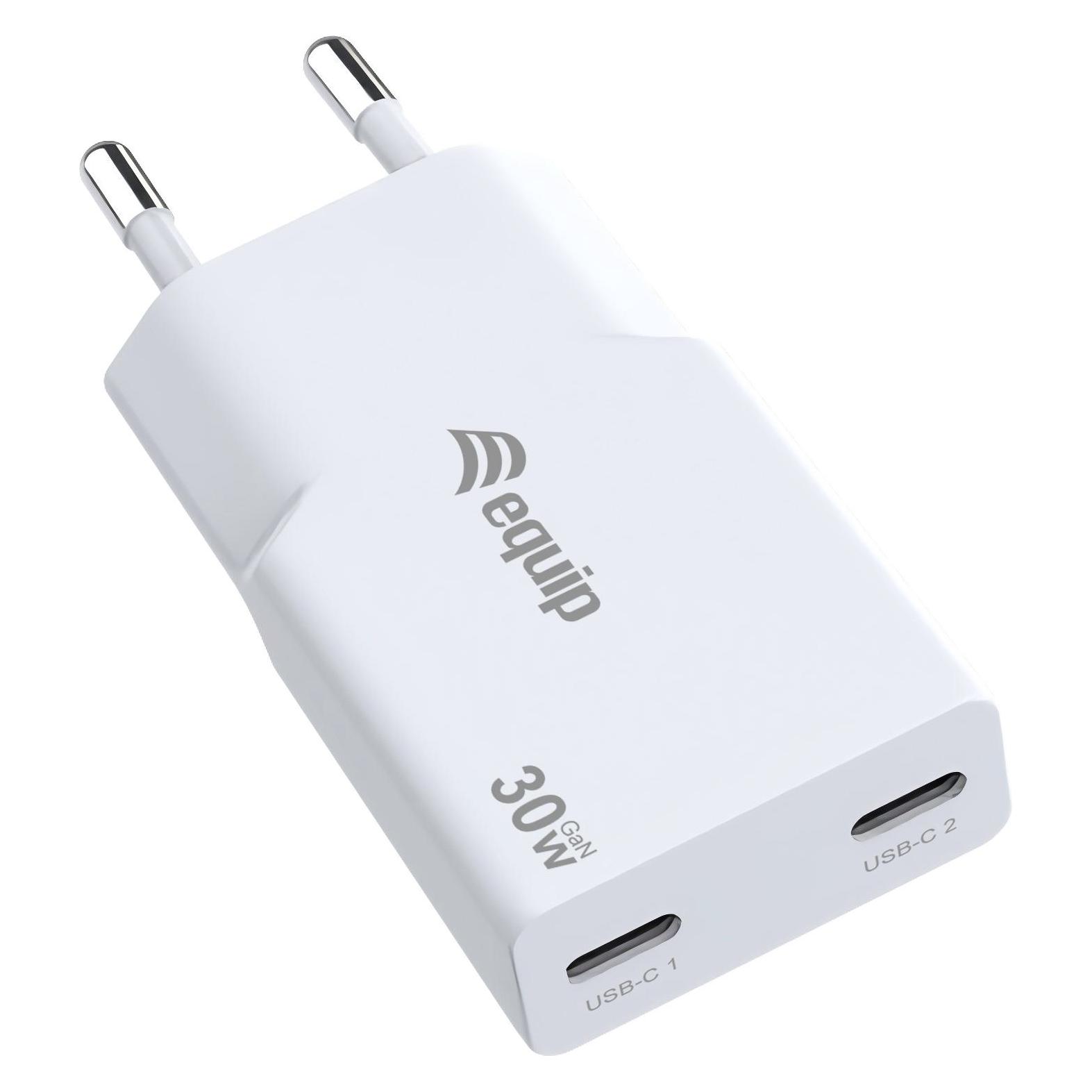 equip Ladegerät 2Port 30W GaN Slim,1xUSB-C PD weiss (30 W, 2 Ports) (245524)
