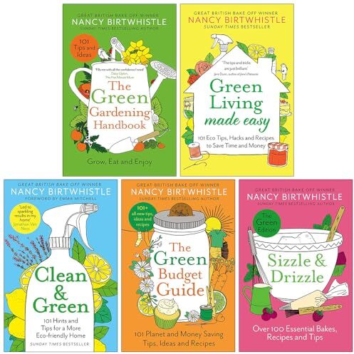 One Boat Nancy Birtwhistle 5 Book Collection Set   The Green Gardening Handbook, Green Living Made Easy, Clean & Green, The Green Budget Guide & Sizzle & Drizz
