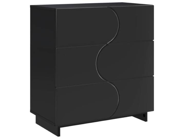 HFXHIJXQ Sideboard Schwarz 70x38x75cm Kommode 3 Schubladen Holzwerkstoff Vielseitiger Aufbewahrungsschrank mit flexiblen Schubladen, ideal für Flur, Küche und Schlafzimmer.