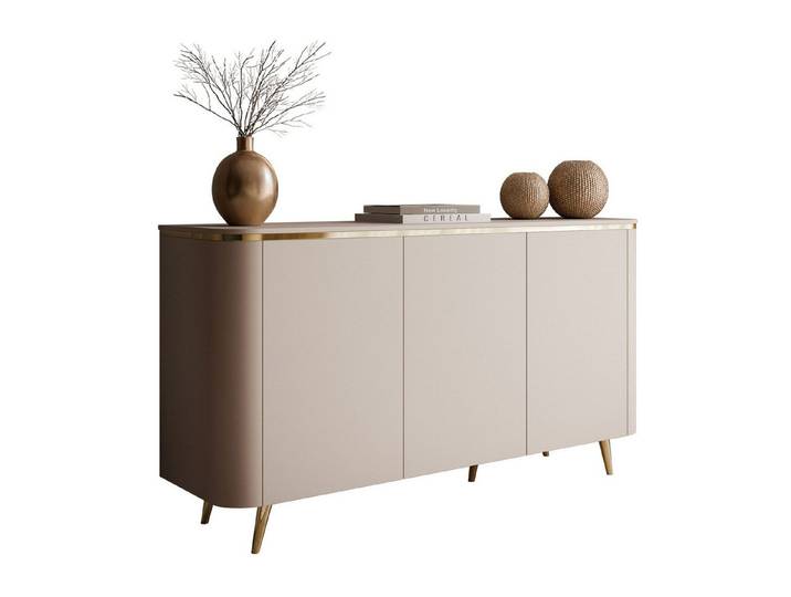 Lookway Kommode AVELINE 140 cm mit LED-Beleuchtung auf schrägen Beinen, 140x78x40