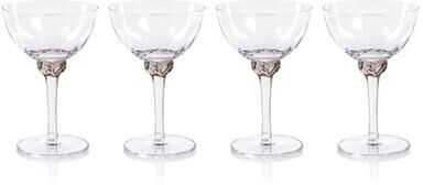 Zodax Cambrai Martini / Cocktail Optic Glasses, Set of 4