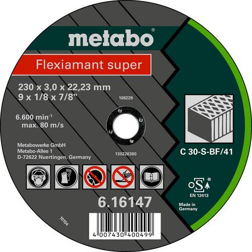 Metabo 616303000 Trennscheibe gekröpft 230mm 25 St. Naturstein, Kunststein
