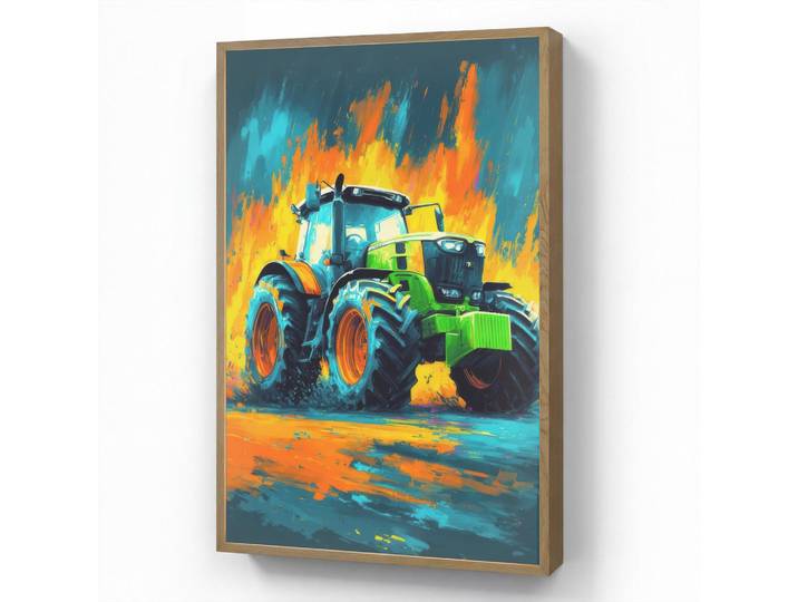 OnlyWow Nachttischlampe MIT Akku Abstrakt - Traktor - Grün 70x100 cm, Dunkelblau, Rechteckig, LED integrated, 70x100x8 cm, Lampen & Leuchten, Innenbeleuchtung, Nachtlichter