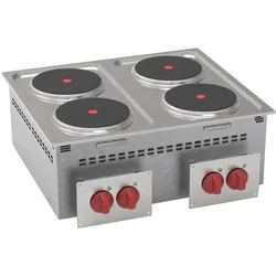 EURAST - Küchenarbeitsplatte einbau 4 runde platten - 700x600x210 mm - 10400 W 400/3V - 12400631
