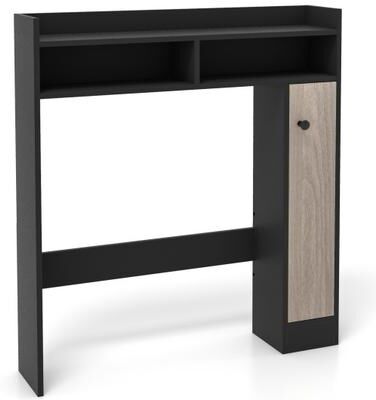 Costway Bathroom Over the Toilet Floor Storage Organizer with Adjustable Shelves-Black