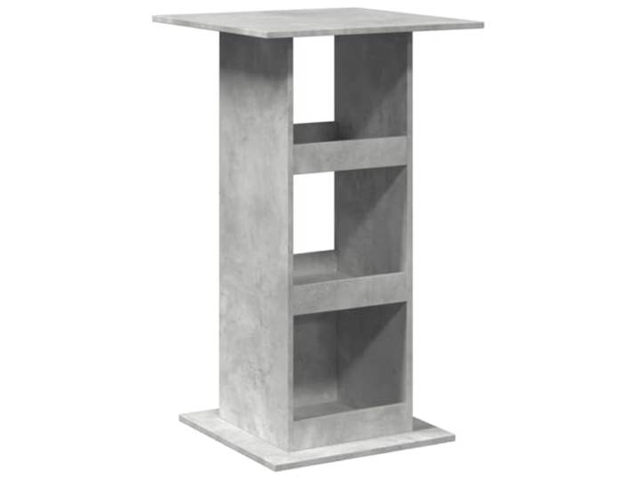 KGHERMDF Bartisch mit Ablagen Betongrau 60x60x102 cm Holzwerkstoff 3 Fächer Stauraum, Bistrotisch, Standregal, Beistelltisch, Pflegeleicht, Wandhalterung