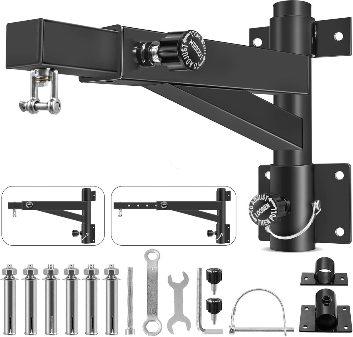 Bokszak Wandhouder Zandzak Ophanging Zwart - Instelbaar 43-63 cm - 360 Graden Draaibaar