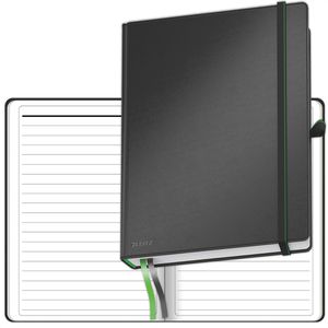 Leitz Notizbuch Complete 44780095, Kunstleder Hardcover, schwarz, 80 Blatt / 160 Seiten, 100 g/m², liniert, A5