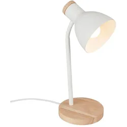 Briloner, Tischlampe, PREP Tischleuchte - Weiss, Holz (E14)