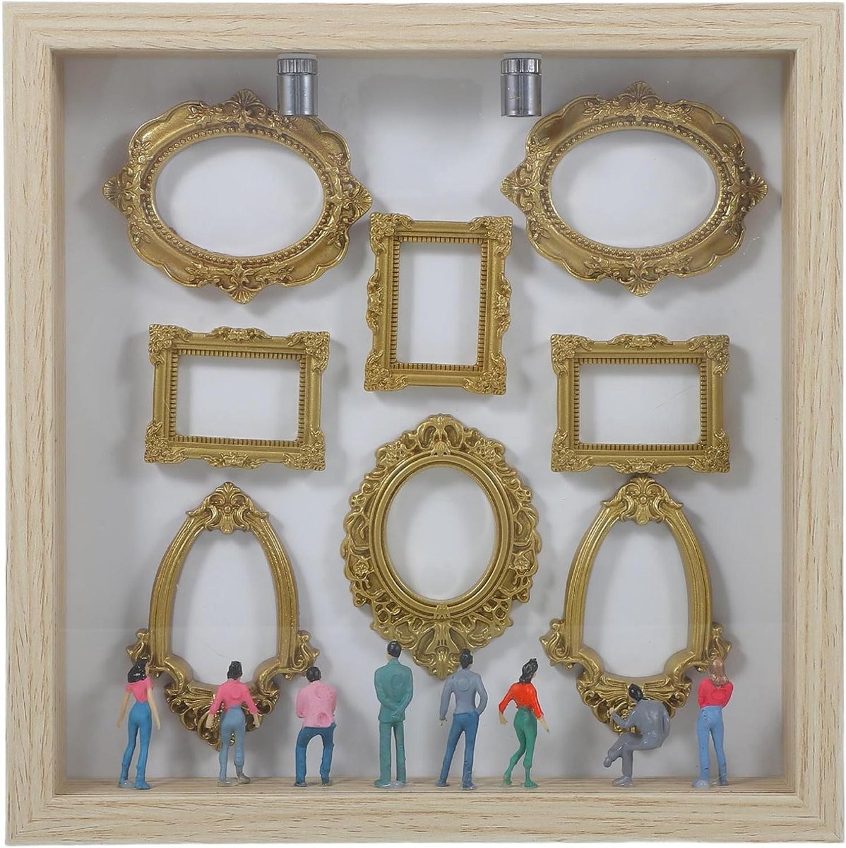 Mini Vitrinekast Museum Display Schaduwdoos Kaki - 21,6 cm