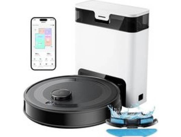 Aspirateur robot Leftant M2 Pro avec vadrouille Noir auto-vidage 6000 Pa navigation laser DTOF évitement dobstacles PSD
