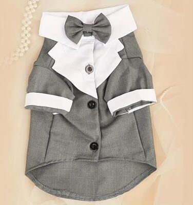 Uplift Picks Formal Dog Wedding Suit With Bow Tie For Small Dogs And Cats gray s