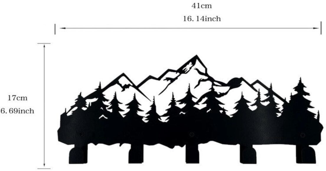 INF Eisen Wandhakenleiste – Schwarze wandmontierte Schlüssel- und Garderobenhalterung, minimalistisches Dekor, einfache Montage