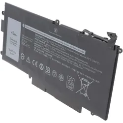 AccuCell Akku Dell Latitude 5289 (3950 mAh), Notebook Akku, Schwarz