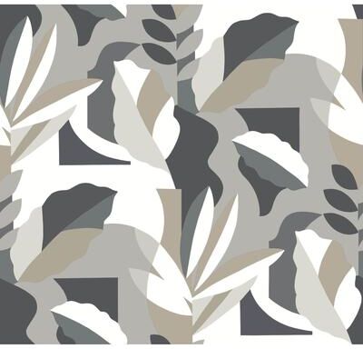 York Wallcoverings Papier Colle Black & White Wallpaper