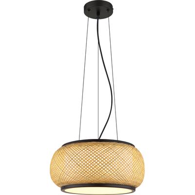 GLOBO LIGHTING Hängeleuchte "BAMBORA", beige (schwarz matt), 1, Ø 38cm H: 120cm, 1 Stk., Leuchten, Schwarz Bambus Pendelleuchte LED CCT Memory, kürzbar, Hängeleuchte