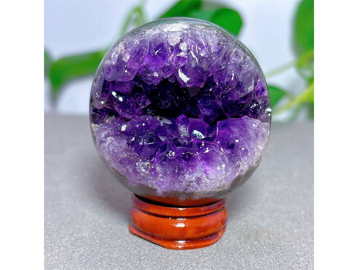 Sphère de cristal d'améthyste naturelle à facettes ouvertes, pierres minérales de quartz, articles de décoration intérieure, cadeaux de jardin Reiki, guérison énergétique, amour