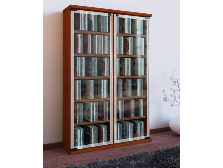 Houten CD DVD tribune plank Kabinet Opslag Bevindende plank Galerij Glazen deur