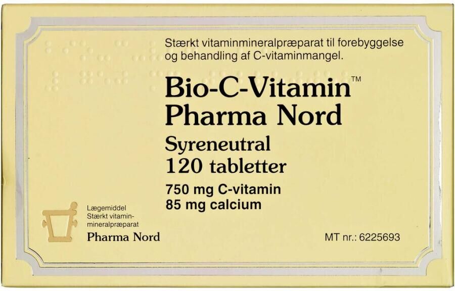 Pharma Nord Bio-C-Vitamin syreneutral tabletter Stærkt vitamin- og mineralpræparat 120 stk