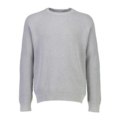 Strickpullover LINDBERGH "Strickpullover Relaxed Fit", Herren, Gr. S, grau (grau mel), Obermaterial: 60% Baumwolle, 40% Polyester, unifarben, Rundhals, Pullover Strickpullover