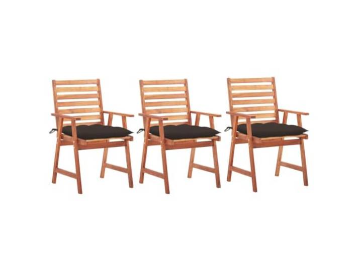 GHVBNMF Garten-Essstühle 3er Set mit Kissen Akazie Massivholz Elegante Armlehnenstühle aus geöltem Holz für Terrasse, Veranda und Garten mit komfortablen Sitzauflagen in Taupe.
