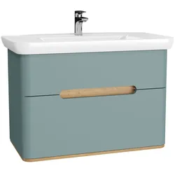 VitrA Sento Set 98 cm Waschtisch + Unterschrank 2 Laden Fjordgrün Matt,65878 65878