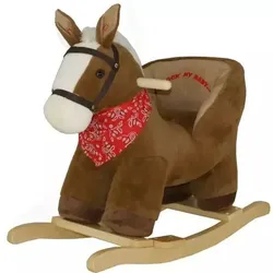 Schaukelpony mit Sitz für Babys – dunkelbraun
