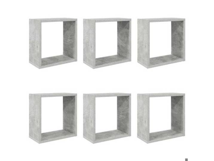 Maison Exclusive - Étagères cube murales 6 pcs Gris béton 30x15x30 cm