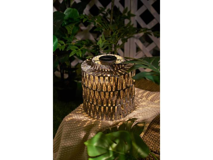 Lanterne solaire Sunshine Twinkle 25 x 29 x 25cm Gris Rotin LED Module LED