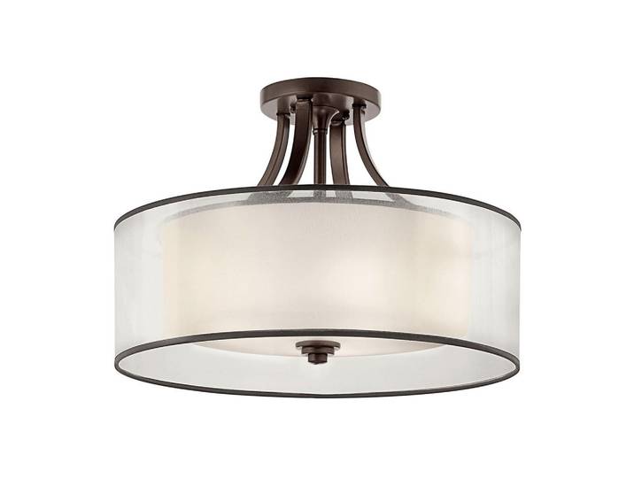 Elstead Lighting Deckenleuchte Lacey, Bronzefarben, Metall, Glas, 33.7 cm, RoHS, Lampen & Leuchten, Innenbeleuchtung, Deckenleuchten, Deckenleuchten