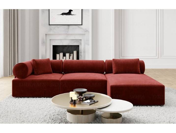 Couch Laguardia L-Form in Stoff