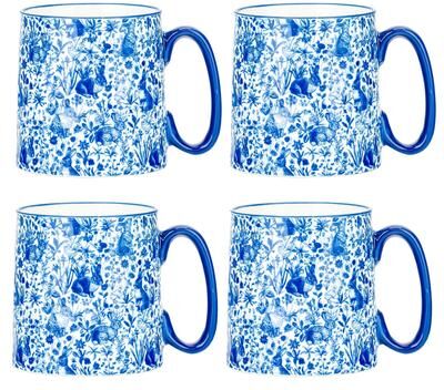 10 Strawberry Street Bella Springtime Mug, Set of 4