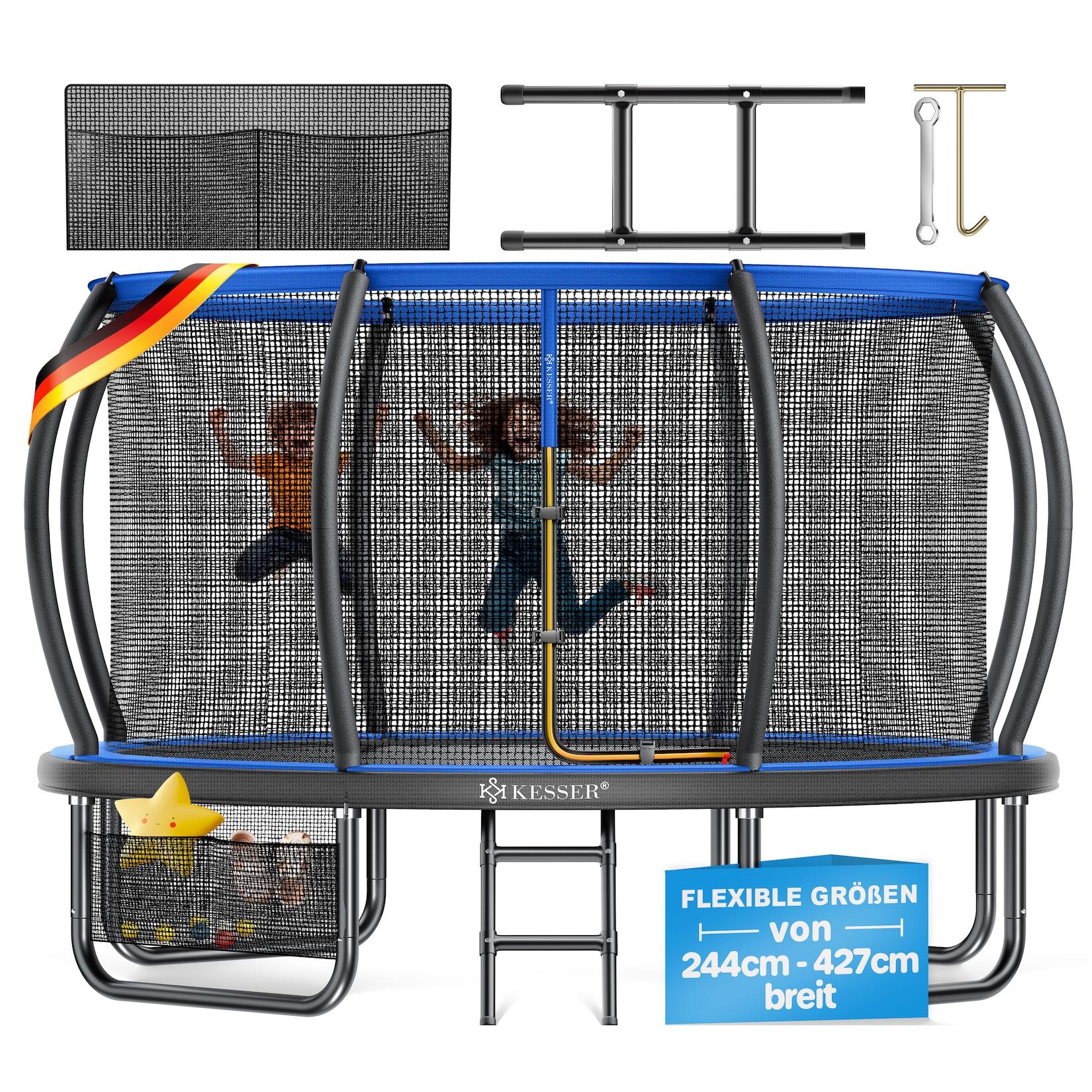 KESSER® Trampolin Outdoor Ø 244/305/366/427 cm, GS-Zertifikat, Gartentrampolin für Kinder & Erwachsene