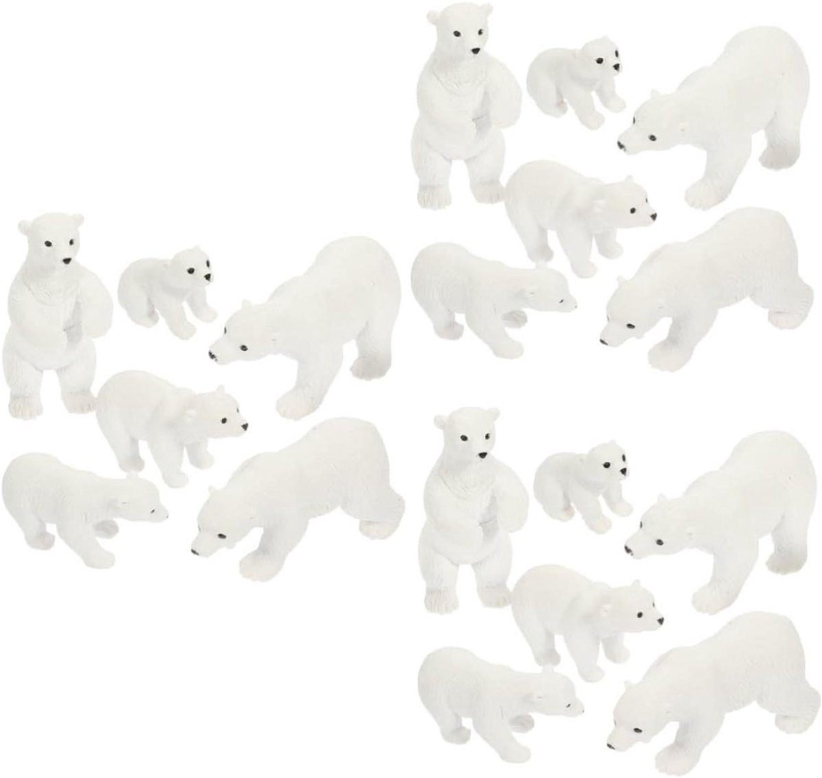 Set van 18 witte miniatuur dierfiguren van hars voor decoratie van micro landschappen